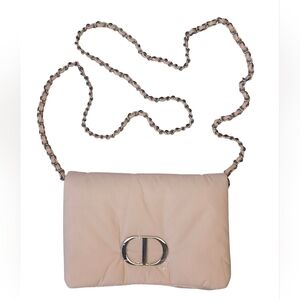 Dior Pink Puffy Logo Clutch/Crossbody/Makeup Bag